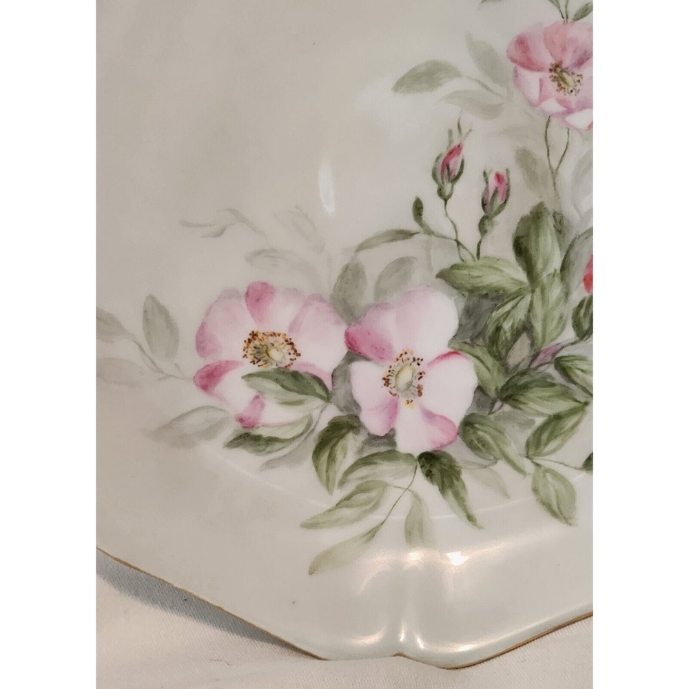 W. G. & Co. France Pink Rose Dinner Plate Scalloped Edge - Picture 2 of 9